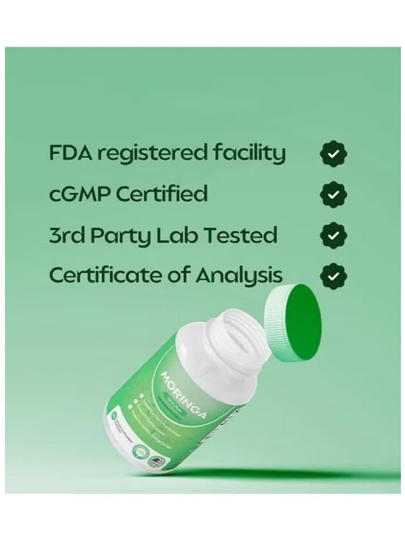 مورينجا كبسولات المورينجا عبوة مزدوجة - ١٢٠ كبسولة نباتية - دعم المناعة صحة الهضم فيتامينات طبيعية - Image 4