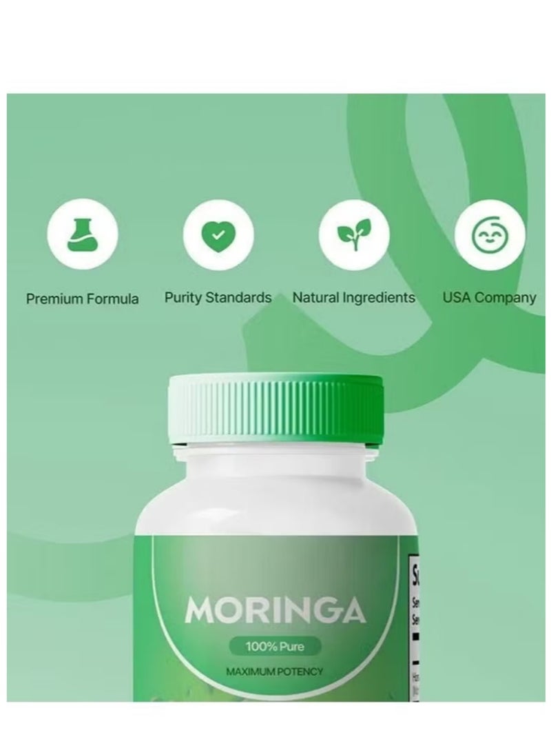مورينجا كبسولات المورينجا عبوة مزدوجة - ١٢٠ كبسولة نباتية - دعم المناعة صحة الهضم فيتامينات طبيعية - Image 3