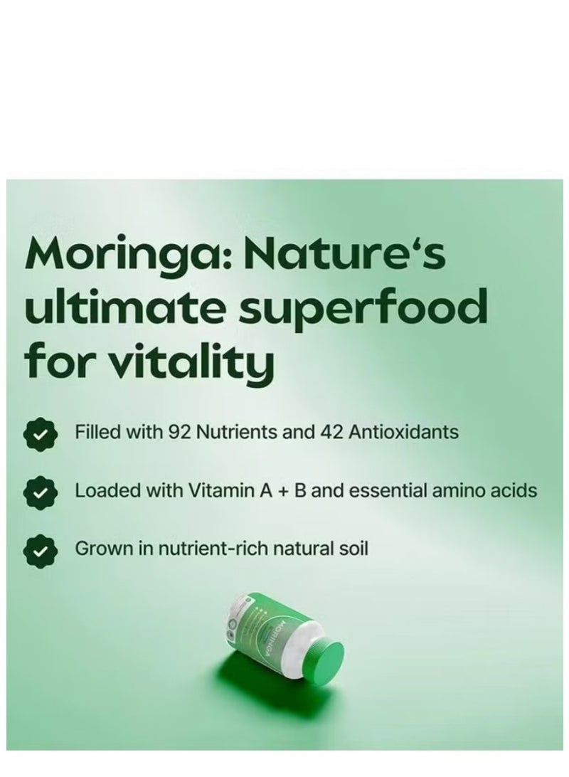 مورينجا كبسولات المورينجا عبوة مزدوجة - ١٢٠ كبسولة نباتية - دعم المناعة صحة الهضم فيتامينات طبيعية - Image 2