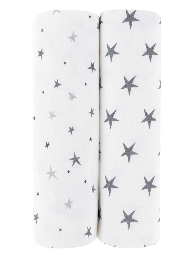 Ely's & Co. Ely’s & Co. Patent Pending Waterproof Changing Pad Cover|Cradle Sheet 2-Pack Set for Baby Boy - 100% Cotton, Jersey Knit Cotton Sheets with Waterproof Lining - Grey Stars - Image 5