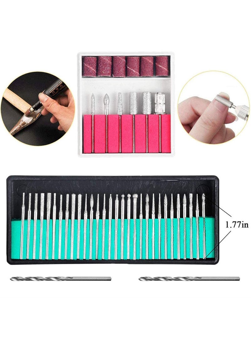 Multifunctional 70 Pcs Electric Engraving Tool Kit with 52 Accessories and 16 Stencils for Jewelry Wood Glass Metal Ceramic Plastic - Image 3