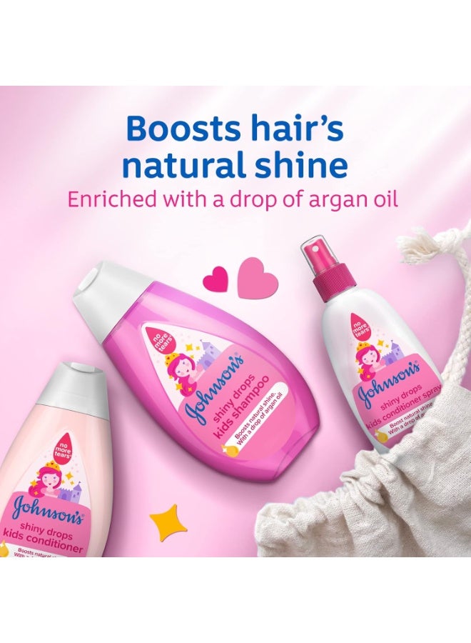 إيروريكس شامبو جونسون للأطفال Shiny Drops 300 مل يعزز اللمعان الطبيعي بزيت الأرغان، تركيبة لطيفة لا دموع بعد اليوم لشعر ناعم وصحي المظهر - Image 2