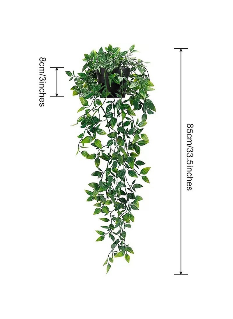 Arabest - 85cm Potted Artificial Hanging Mandala Vine Plant with Realistic False Leaves For Home and Office Indoor and Outdoor Gardens Bookshelf - Image 1
