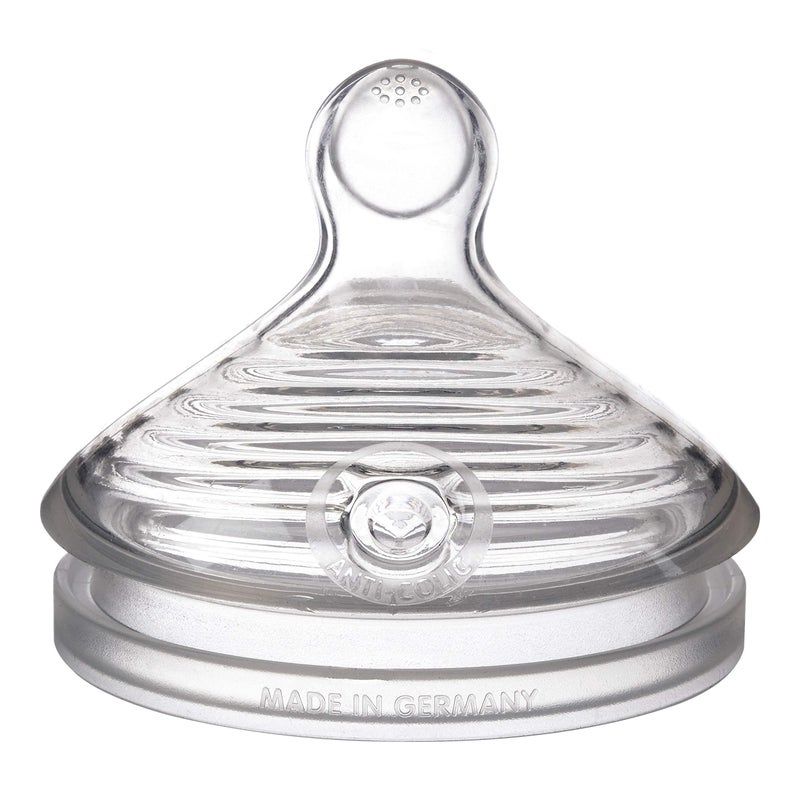 NUK Simply Natural Baby Bottle Nipples Fast Flow Silicone Extra Soft AntiColic Air System BPAFree Pack of 2