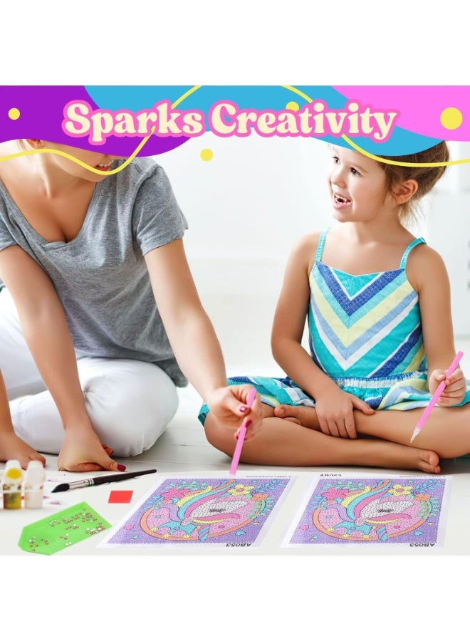 Home Smart Unicorn Painting Photo Frame for Toddlers DIY Unicorn Diamond Picture photo frame 6 Pcs kit with Printed Canvas, photo frame, wax, tray, Diamond Drill pen, and Diamonds packets. - Image 4