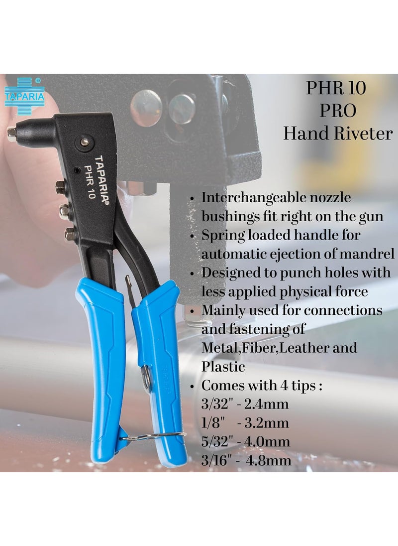 Taparia TAPARIA 1 PC RIVETER PHR 10 Professional Model Suitable for Aerospace Automotive Construction Manufacturing Shipbuilding Furniture Industry  - Image 3