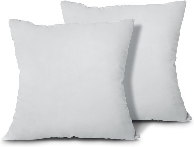 Edow Throw Pillow Inserts, Set of 2 Lightweight Down Alternative Polyester Pillow, Couch Cushion, Sham Stuffer, Machine Washable. (Grey, 18x18) - Image 1