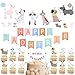 LLOUSSAK Dog Themed Banner Happy Birthday Banner Dog Birthday Decorations 12 Pcs Dog Cupcake Toppers Puppy Party Decorations for Dog Lover Birthday Puppy Decorations - Image 3