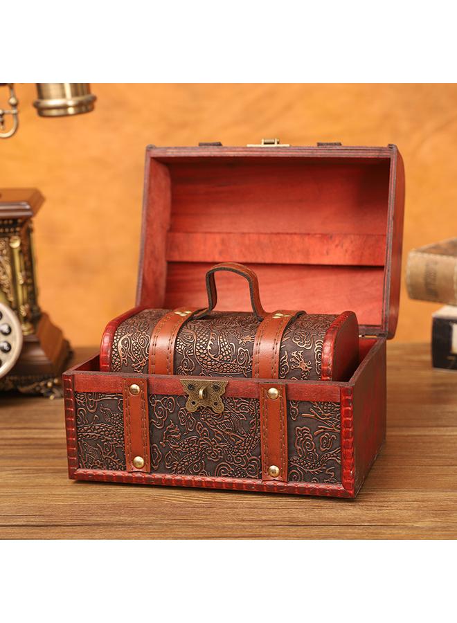 Bluejw Wooden Handmade Treasure Box Antique Props Organize Box With Lock Treasure Small Wooden Box Suit Photography Box - Image 4
