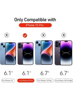 Rock Pow Screen protector Compatible with iPhone 15 Pro 5G Privacy Tempered Glass Screen Protector [Bubble Free][Anti-Glare][HD Full Coverage][Easy Installation][Scratch Resistant]  - Image 2