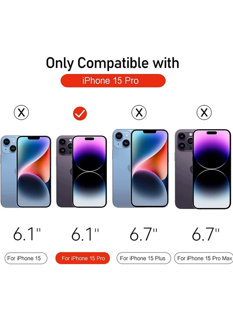 Rock Pow - Screen protector Compatible with iPhone 15 Pro 5G Privacy Tempered Glass Screen Protector [Bubble Free][Anti-Glare][HD Full Coverage][Easy Installation][Scratch Resistant] - Image 1