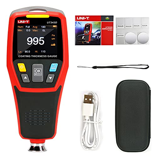 UNI-T UT343D Digital Coating Thickness Gauge Meter Tester Range 0 to 1250um with USB Data Function - Image 1