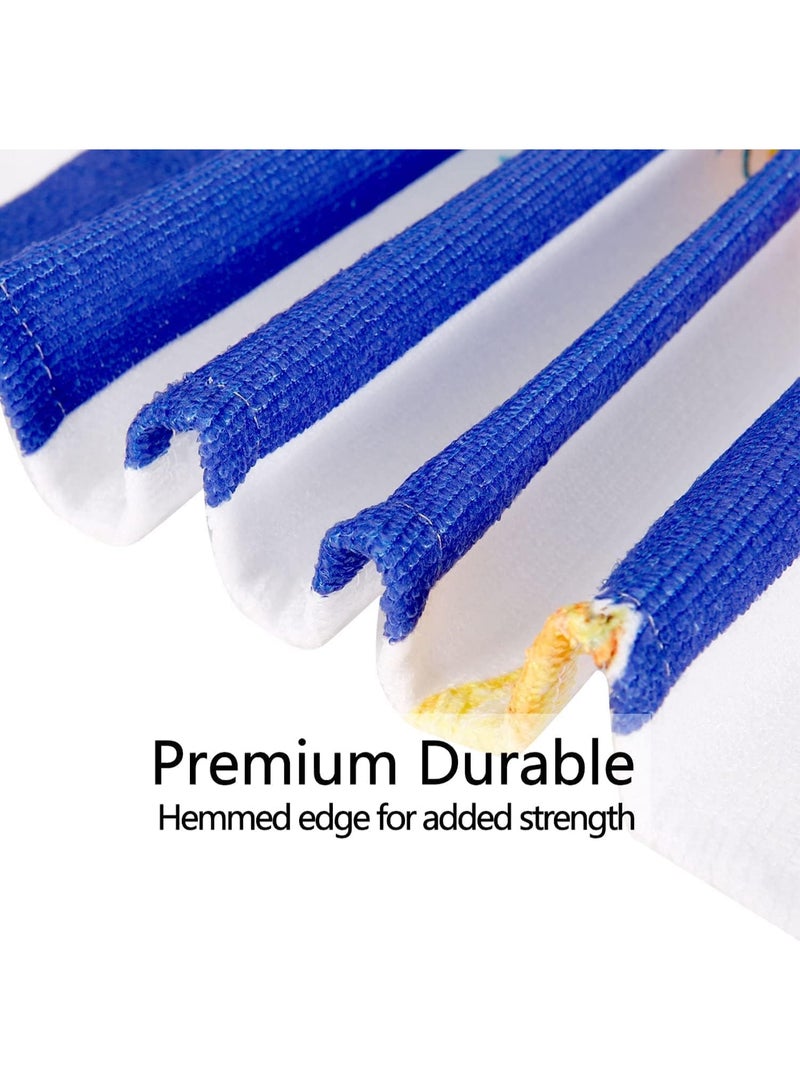 Large Microfiber Beach Towel, 70x150 cm Quick Dry Sand Free Beach Blanket, Blue and White Stripes with Pineapple Pattern, Lightweight Travel Towel for Beach, Picnic, Camping, Home Use - Image 3
