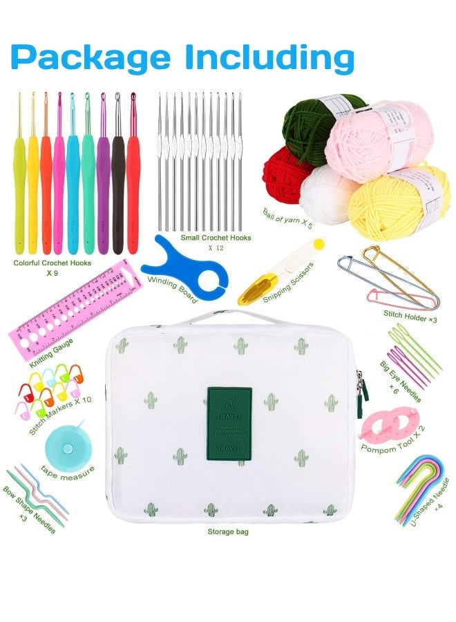 Farahom Crochet Kit for Beginners & Adults, 59PCS Complete DIY Crochet Starter Set with Ergonomic Hooks, Yarn Balls & Storage Bag, Gift for Women & Teens, Knitting Supplies - Image 2