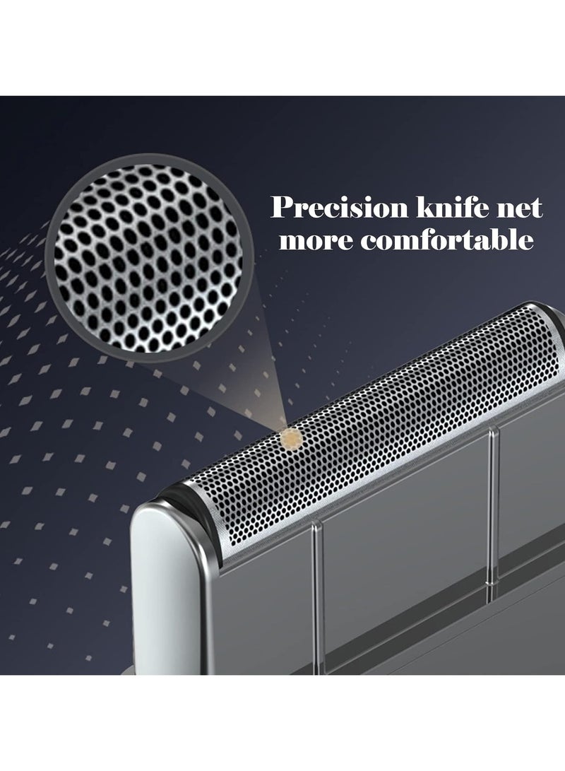 Men's Ultra Thin Electric Razor, Rechargeable Single Razor Reciprocating Mini Electric Razor Rechargeable Washable Wet/Dry Razor for Facial Care Beard Trimmer, Cordless USB Travel Razor, Silver - Image 3