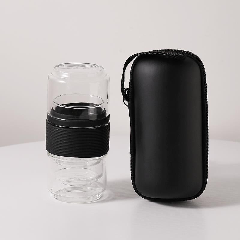 Travel Tea Set Portable Bag Glass Teapot Two Cups Outdoor Quick Tea Set Complete Set Kung Fu Travel Light Luxury - Image 1