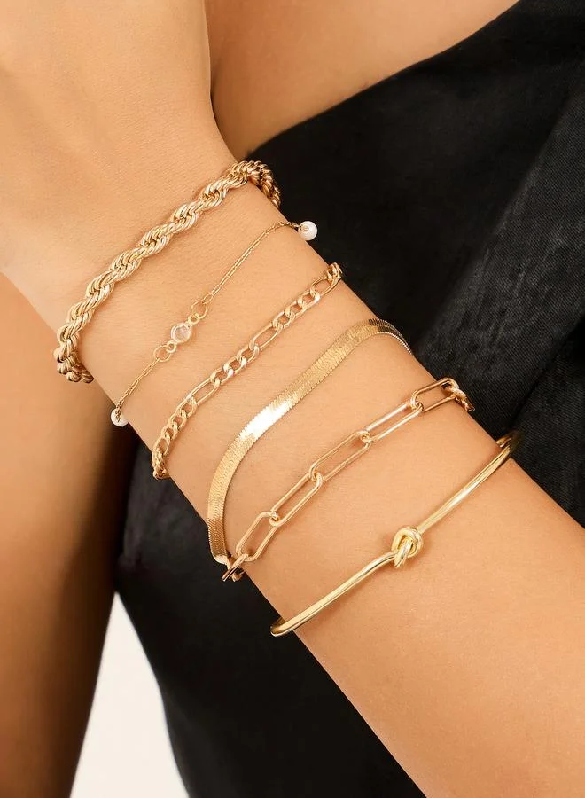 Set of 9 - Assorted Link Chain Bracelets