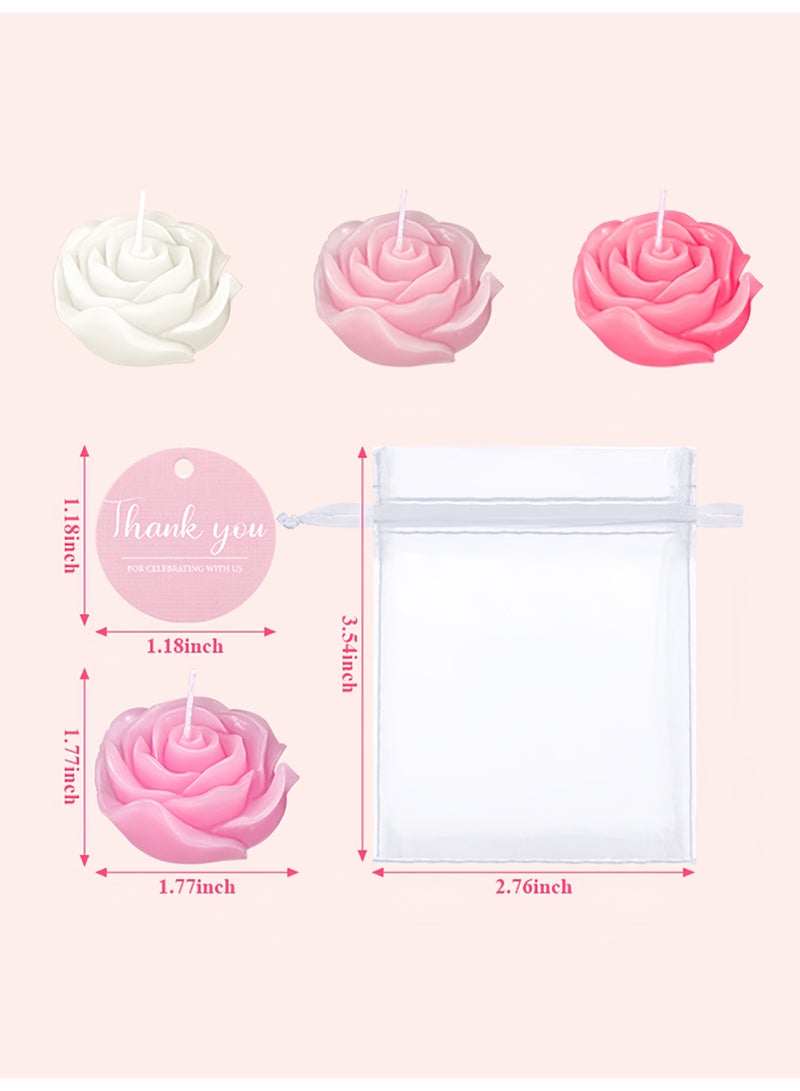 24 Purple Rose Scented Candles - Handmade Aromatherapy Gift Set with White Organza Bags & Thank You Cards - Perfect for Party Decoration, Home Fragrance & Romantic Atmosphere - Image 2