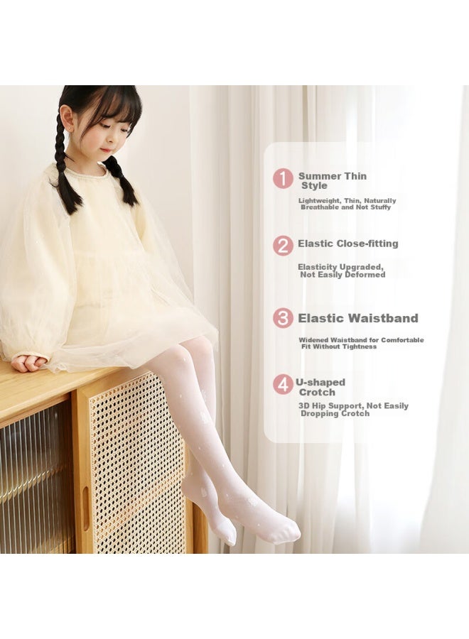 Top melon Dingguagua Children's Silk Stockings, Girls' Tights, White Pantyhose, Leggings, Baby Summer Thin Dance Socks, Suitable For Outdoor Wear - Image 1