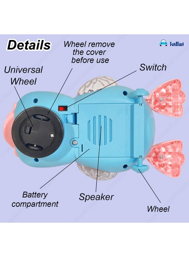 فنبلاست لعبة البطة الموسيقية FunBlast للأطفال - عجلة عالمية دوارة 360 درجة مع ضوء وصوت، ألعاب ارتطام وانطلاق للبنات والأولاد، ألعاب زحف للأطفال، لعبة شفافة مع ضوء وامض - Image 5