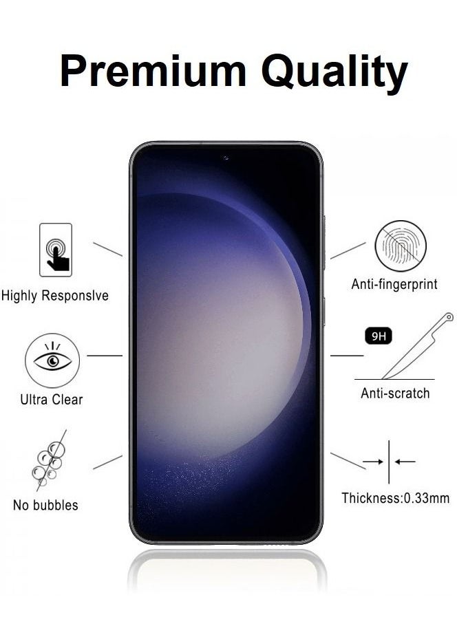 Samsung Galaxy S23 Screen Protector Tempered Glass 9H Anti-Scratch Shatterproof HD Curved Edge to Edge Full Coverage Film 6.1 inch