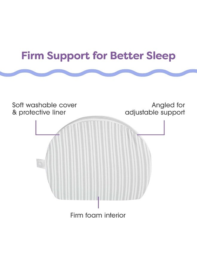 boppy Boppy Pregnancy Pillow Wedge with Cover, Gray Stripe, Belly Support Maternity Wedge  - Image 5