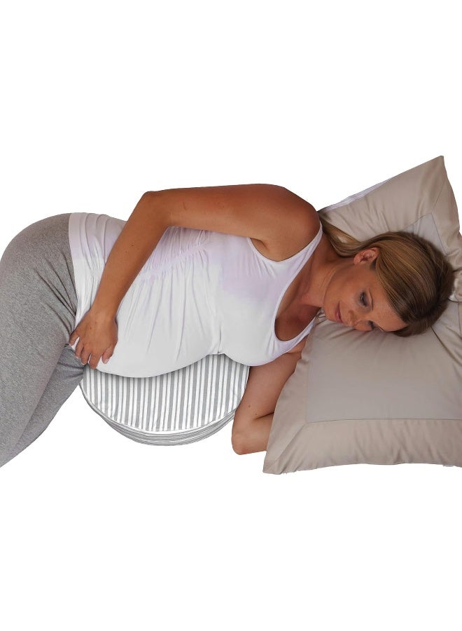boppy Boppy Pregnancy Pillow Wedge with Cover, Gray Stripe, Belly Support Maternity Wedge  - Image 1