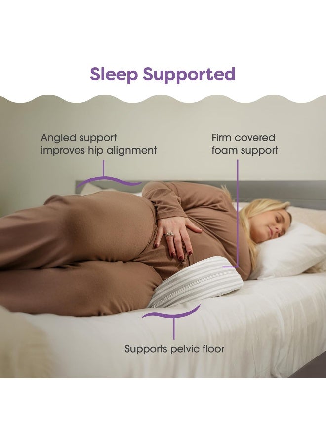 boppy Boppy Pregnancy Pillow Wedge with Cover, Gray Stripe, Belly Support Maternity Wedge  - Image 4