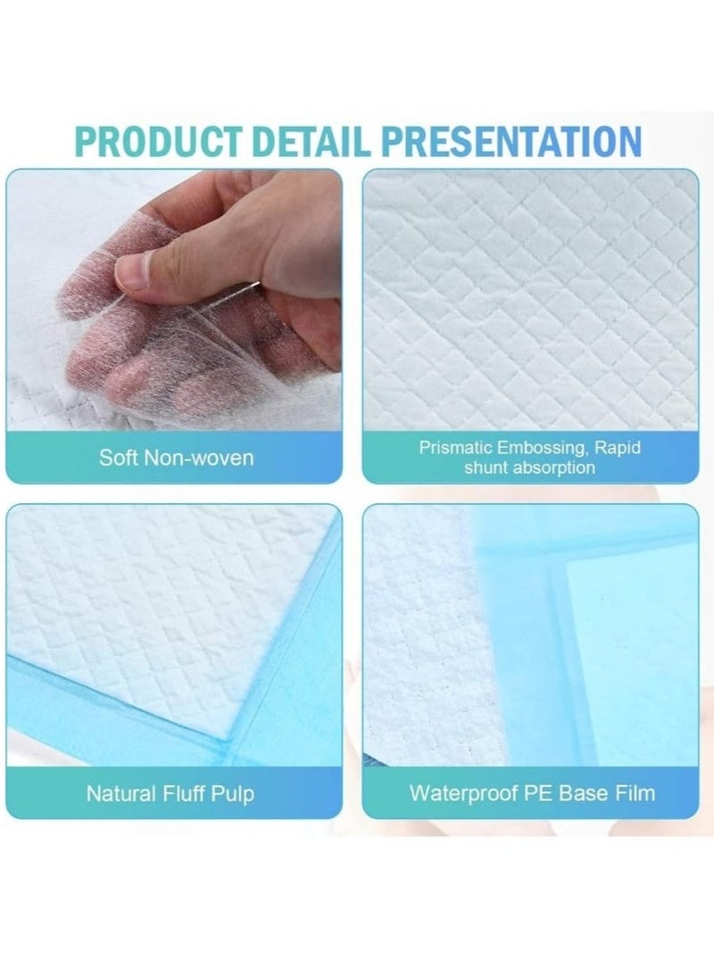 100 Pcs Disposable Changing Pad Leak-Proof Underpad Bed Table Protector Mat, Soft Non-Woven Fabric, 33x45cm
