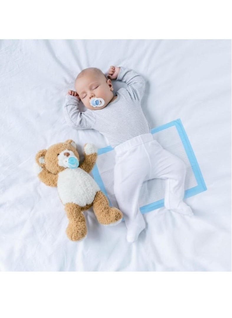 100 Pcs Disposable Changing Pad Leak-Proof Underpad Bed Table Protector Mat, Soft Non-Woven Fabric, 33x45cm