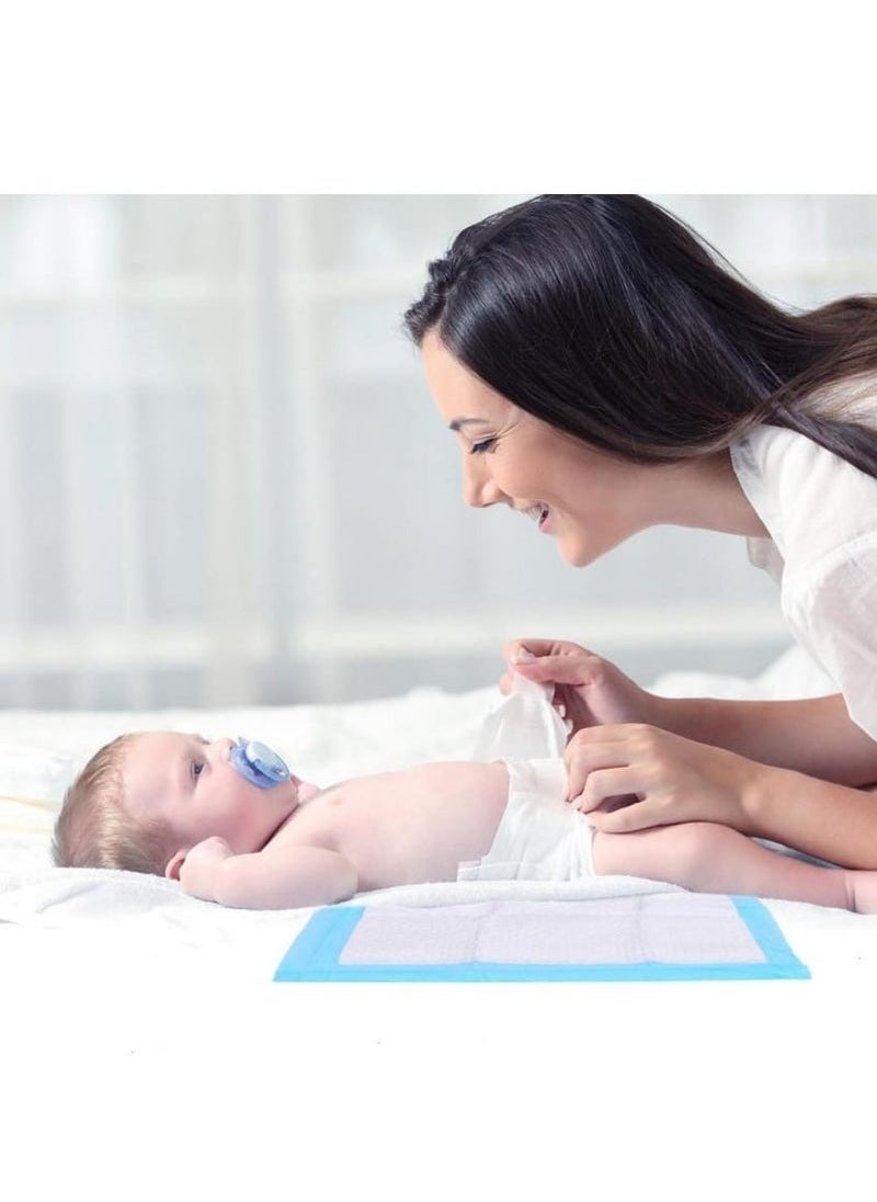 100 Pcs Disposable Changing Pad Leak-Proof Underpad Bed Table Protector Mat, Soft Non-Woven Fabric, 33x45cm