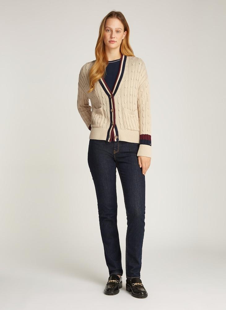 TOMMY HILFIGER - Cable Knitted Pocket Detail Cardigan - Image 1