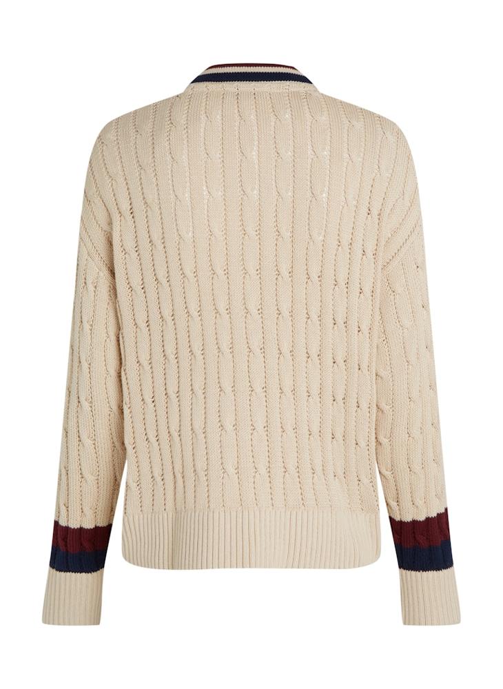 TOMMY HILFIGER - Cable Knitted Pocket Detail Cardigan - Image 1