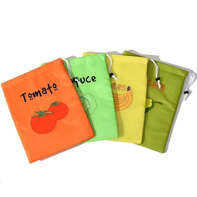 Insulated Food Bags - Heavy-Duty Aluminum Drawstring Pouches for Fresh-keeping Fruits and Vegetables, Portable and Eco-Friendly Grocery Storage Containers (4 piece of the color shown) - Image 1