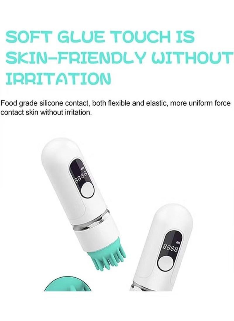 Mini Head Scratcher Handheld Pet Massager 5 Types Of Massage Heads Interchangeable 3 Levels Of Adjustment 500 Ma Class 7 Waterproof White