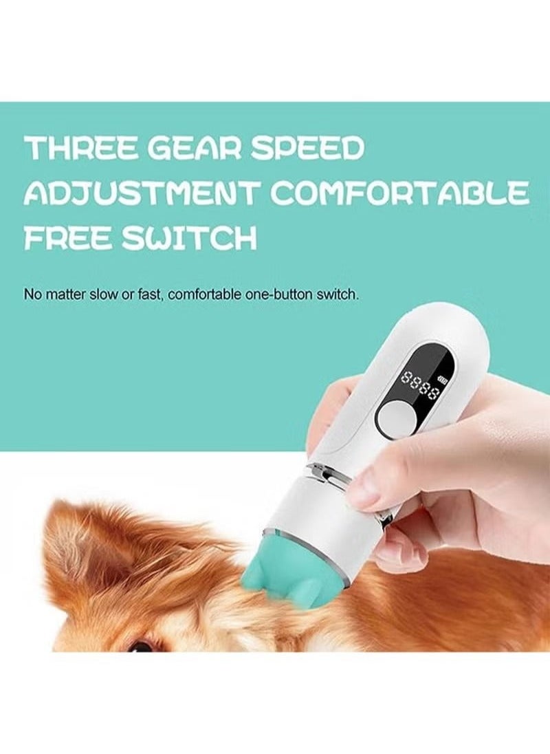 Mini Head Scratcher Handheld Pet Massager 5 Types Of Massage Heads Interchangeable 3 Levels Of Adjustment 500 Ma Class 7 Waterproof White