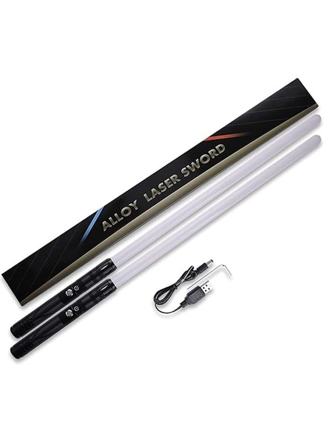 Beauenty 2Pack Lightsaber Metal Hilt 12 Colors Changeable,Battery Rechargeable 2-in-1 Double-Bladed FX Dueling Light Saber Cosplay Toy for Kids 3 Sound Mode - Image 1