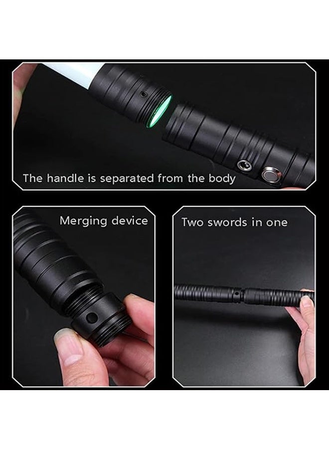 Beauenty 2Pack Lightsaber Metal Hilt 12 Colors Changeable,Battery Rechargeable 2-in-1 Double-Bladed FX Dueling Light Saber Cosplay Toy for Kids 3 Sound Mode - Image 4