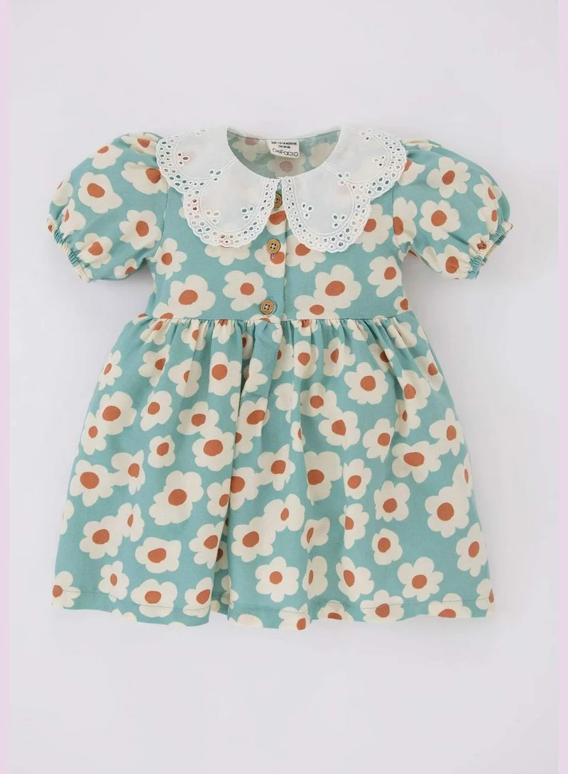 DeFacto Floral Peter Pan Dress