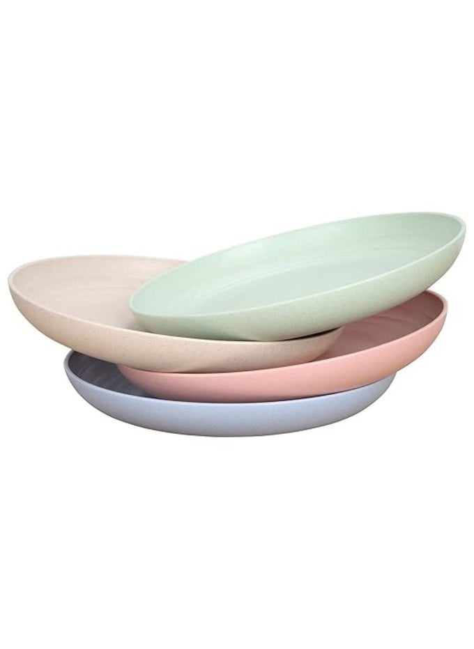 MahMir - 7.8 inch Wheat straw life Unbreakable Plates Reusable Plates Set Dishwasher & Microwave Safe Perfect for Dinner Dishes Healthy for Kids Children Toddler & Adult BPA Free & Eco-Friendly - Image 1