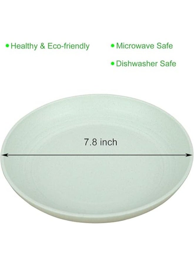 MahMir - 7.8 inch Wheat straw life Unbreakable Plates Reusable Plates Set Dishwasher & Microwave Safe Perfect for Dinner Dishes Healthy for Kids Children Toddler & Adult BPA Free & Eco-Friendly - Image 1