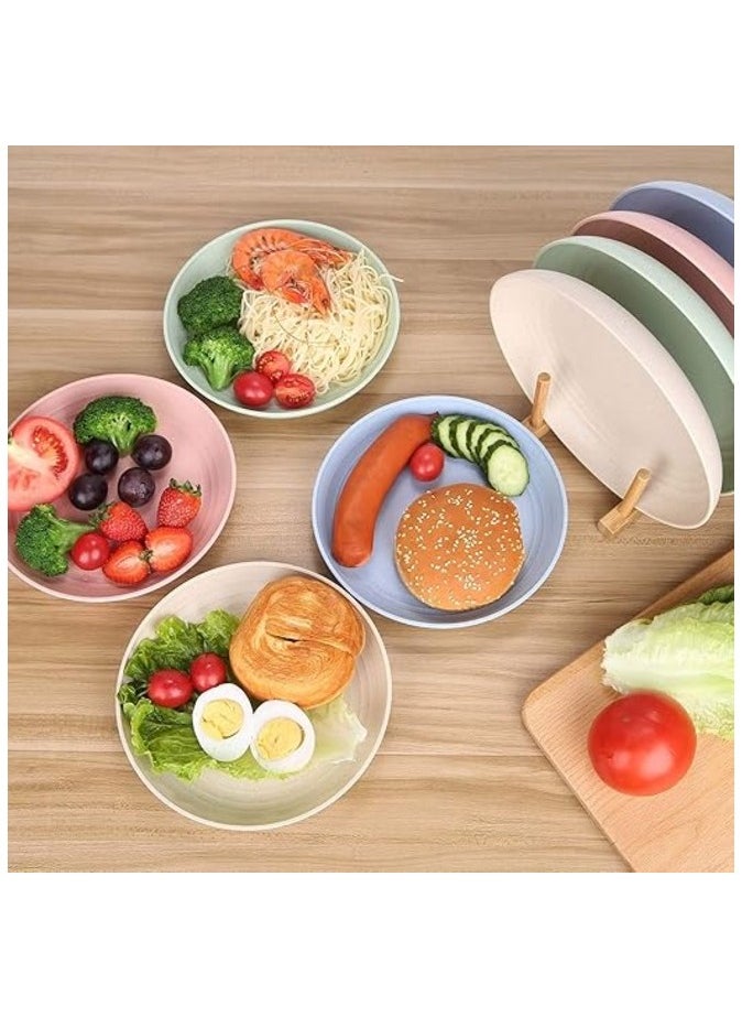 MahMir - 7.8 inch Wheat straw life Unbreakable Plates Reusable Plates Set Dishwasher & Microwave Safe Perfect for Dinner Dishes Healthy for Kids Children Toddler & Adult BPA Free & Eco-Friendly - Image 1