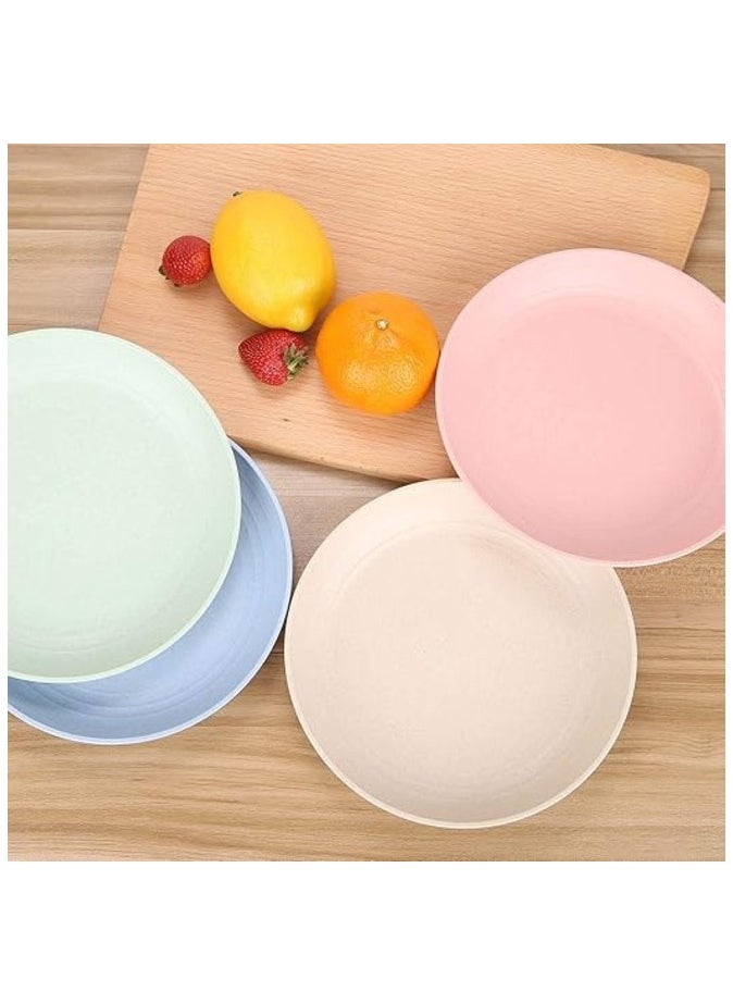 MahMir - 7.8 inch Wheat straw life Unbreakable Plates Reusable Plates Set Dishwasher & Microwave Safe Perfect for Dinner Dishes Healthy for Kids Children Toddler & Adult BPA Free & Eco-Friendly - Image 1