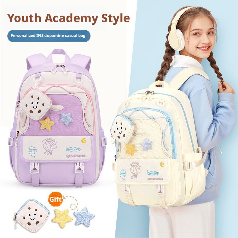 Large Capacity Embroidered Backpack for Students - Image 1