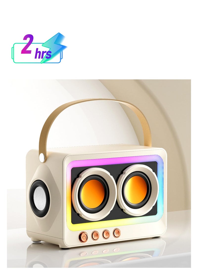 Excefore Portable Creative Bluetooth Speaker, 360 Degree Stereo Sound Effect, Ultra Long Battery Life Cool RGB Lighting Support Series Mirror Transparent Screen 5.3 Bluetooth Subwoofer, White  - Image 1
