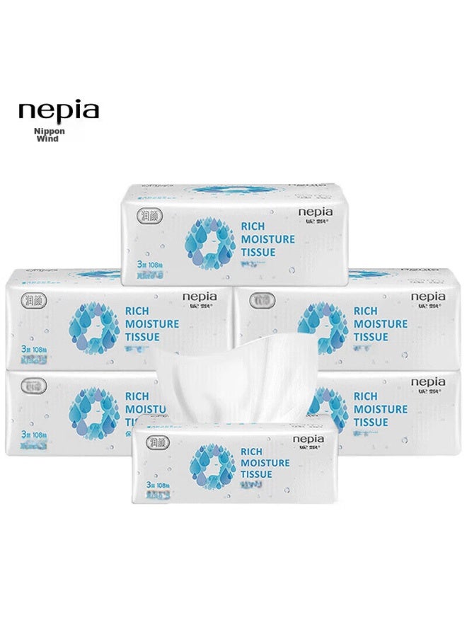Nepia Premium Cream Tissue, Soft Facial Tissues, Moisturizing, 3-ply, 108 Sheets*6 Packs, Suitable For Sensitive Skin And Nose - Image 3