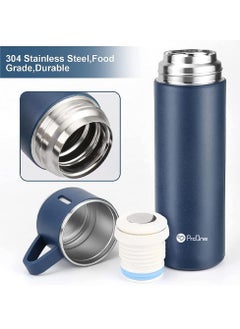 ProOne ProOne PSB02 500ml Stainless Steel Vacuum Thermos flask with Silicone Handle and Insulated Water bottle with 2 stainless steel cups set for Hot and Cold Outdoor travel | Gift box  - Image 4