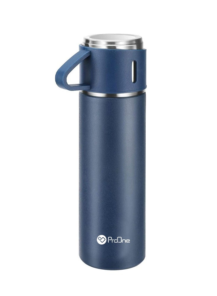 برو واحد قارورة ترمس من الفولاذ المقاوم للصدأ ProOne PSB02 بسعة 500 مل مع مقبض سيليكون وزجاجة مياه معزولة مع كوبين من الفولاذ المقاوم للصدأ للسفر في الهواء الطلق الساخن والبارد | صندوق الهدايا - Image 4
