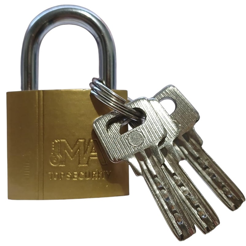 4 Compact Computer Locks 32mm Gold – Security Lock with 3 Computer Keys Per Lock (12 Keys) – Rustproof Bracket – for Drawers, Cabinets, Suitcases, Locker - Image 2