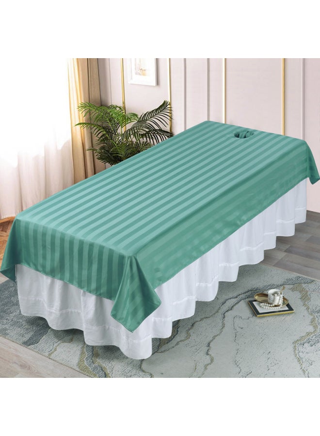 Beauty Bed Sheets, Beauty Salon Bed Single Piece, White With Holes, Physiotherapy Massage Bed Sheets, Accessible Luxury Style Pure Color-Color: Satin Strips - Dark Gray-Specifications:【190x100cm】with Holes  - Image 5